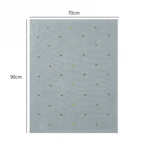 Baby Knitted Blankets Polka Dots Newborn Muslin Baby Swaddle Wrap Pure Cotton Organic Soft Custom Design Baby Receiving Blankets